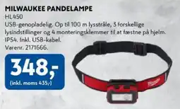 Davidsen Milwaukee pandelampe HL450 tilbud
