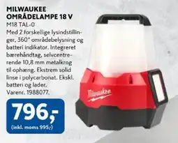 Davidsen Milwaukee områdelampe 18 v tilbud