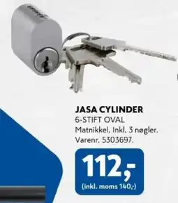 Davidsen Jasa cylinder 6-stift oval tilbud