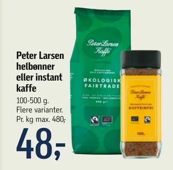 Føtex Peter Larsen helbønner eller instant kaffe tilbud