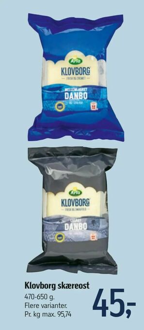 Føtex Klovborg skæreost tilbud