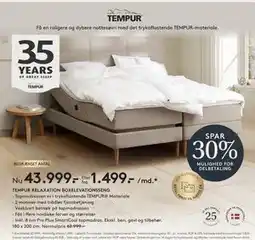 SENG TEMPUR RELAXATION BOXELEVATIONSSENG tilbud