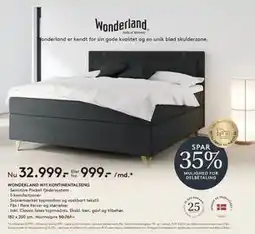 SENG WONDERLAND W11 KONTINENTALSENG tilbud