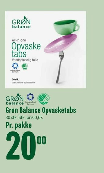 Min Købmand Grøn Balance Opvasketabs tilbud