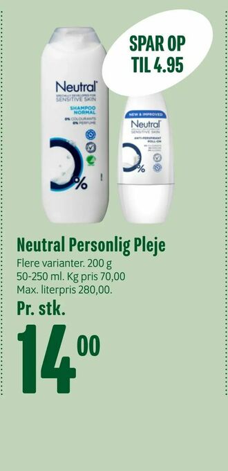 Min Købmand Neutral Personlig Pleje tilbud