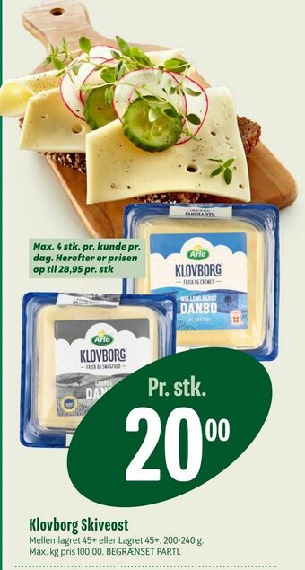 Min Købmand Klovborg Skiveost tilbud