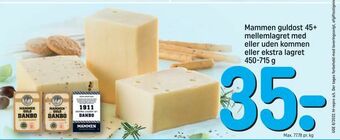 REMA 1000 Mammen guldost 45+ mellemlagret med eller uden kommen eller ekstra lagret tilbud