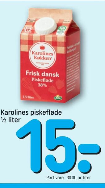 REMA 1000 Karolines piskefløde ½ liter tilbud