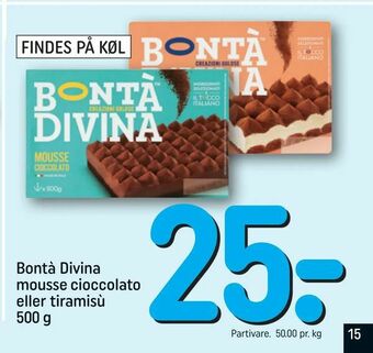 REMA 1000 Bontà Divina mousse cioccolato eller tiramisù tilbud