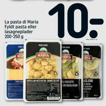 REMA 1000 La pasta di Maria Fyldt pasta eller lasagneplader tilbud