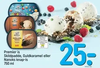 REMA 1000 Premier is Skildpadde, Guldkaramel eller Nanoks knap-is tilbud