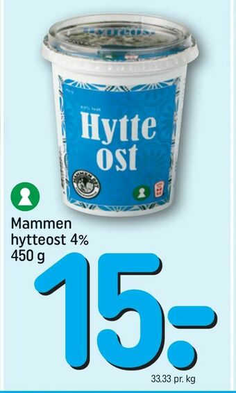 REMA 1000 Mammen hytteost 4% tilbud
