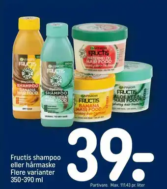 REMA 1000 Fructis shampoo eller hårmaske tilbud