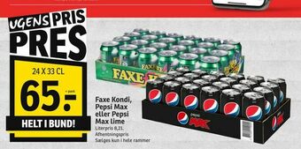 SPAR Faxe Kondi, Pepsi Max eller Pepsi Max lime tilbud