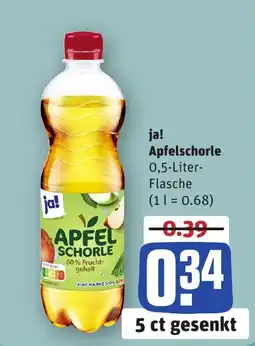 REWE DE ja! Apfelschorle tilbud