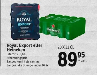 SPAR Royal Export eller Heineken tilbud