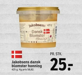 SPAR Jakobsens dansk blomster honning tilbud