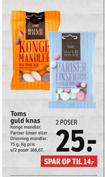 SPAR Toms guld knas tilbud