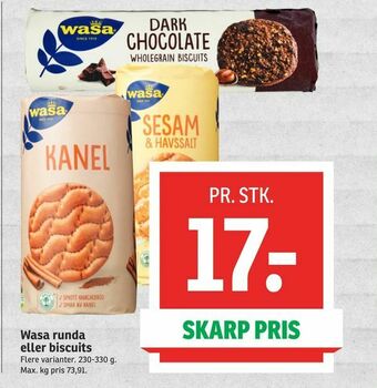 SPAR Wasa runda eller biscuits tilbud