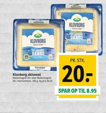 SPAR Klovborg skiveost tilbud