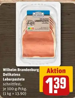 REWE DE Wilhelm Brandenburg Delikatess Leberpastete schnittfest tilbud