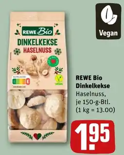 REWE DE Rewe Bio Dinkelkekse Haselnuss tilbud
