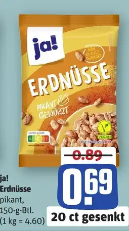 REWE DE ja! Erdnüsse pikant tilbud