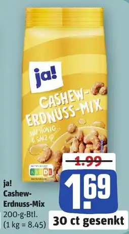 REWE DE ja! Cashew-Erdnuss-Mix tilbud