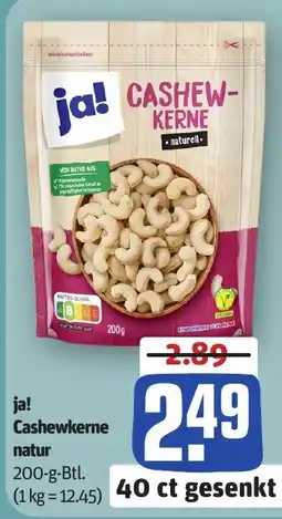 REWE DE ja! Cashewkerne natur tilbud
