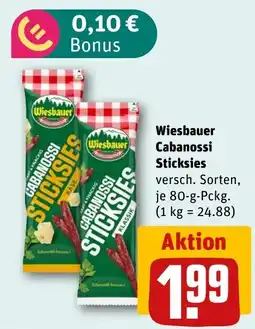 REWE DE Wiesbauer Cabanossi Sticksies tilbud