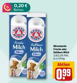 REWE DE Bärenmarke Frische oder Haltbare Milch tilbud