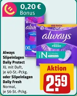 REWE DE Always Slipeinlagen Daily Protect tilbud