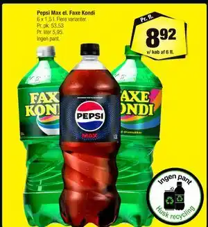 Pepsi Max el. Faxe Kondi