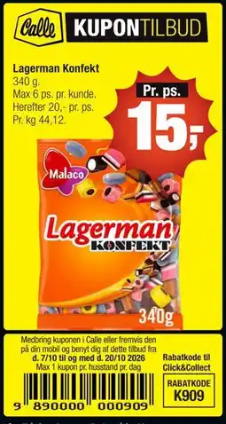 Calle Lagerman Konfekt tilbud