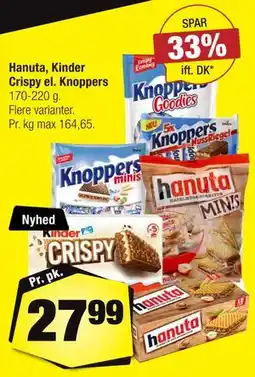 Calle Hanuta, Kinder Crispy el. Knoppers tilbud