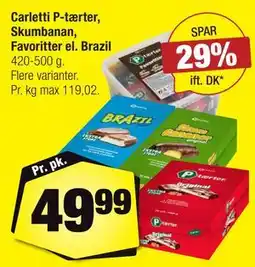 Calle Carletti P-tærter, Skumbanan, Favoritter el. Brazil tilbud