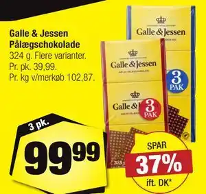 Calle Galle & Jessen Pålægschokolade tilbud