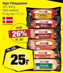 Calle Højer Pålægspølser tilbud