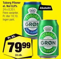 Calle Tuborg Pilsner el. Nul 0,0% tilbud