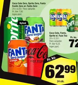 Calle Coca Cola Zero, Sprite Zero, Fanta Exotic Zero el. Fanta Zero tilbud