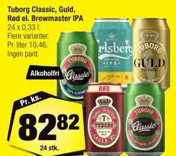 Calle Tuborg Classic, Guld, Rød el. Brewmaster IPA tilbud
