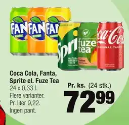 Calle Coca Cola, Fanta, Sprite el. Fuze Tea tilbud