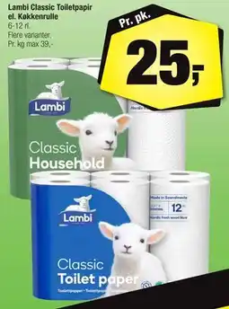 Calle Lambi Classic Toiletpapir el. Køkkenrulle tilbud