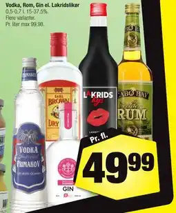 Calle Vodka, Rom, Gin el. Lakridslikør tilbud
