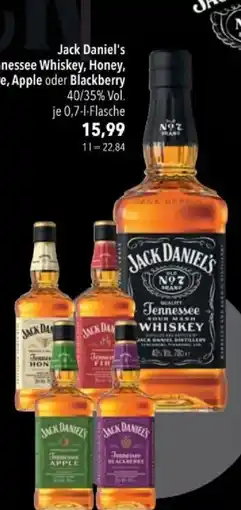 Citti Jack Daniel's Tennessee Whiskey, Honey, Fire, Apple oder Blackberry tilbud