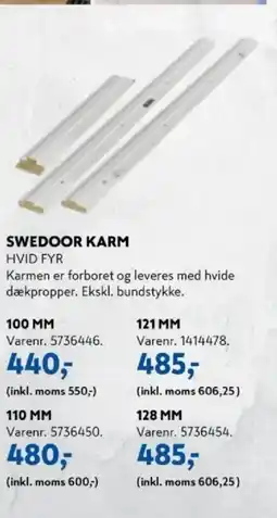 Davidsen Swedoor karm hvid fyr tilbud