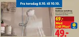 Lidl Livar no håndbruser med led-lys tilbud