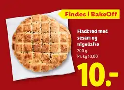 Lidl BakeOff Fladbrød med sesam og nigellafrø tilbud