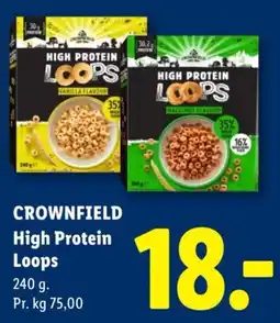 Lidl Crownfield High Protein Loops tilbud