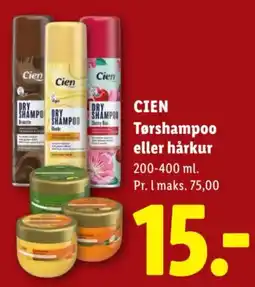 Lidl Cien tørshampoo eller hårkur tilbud